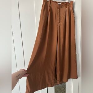 Women’s Wide-Leg Trousers in Copper Brown